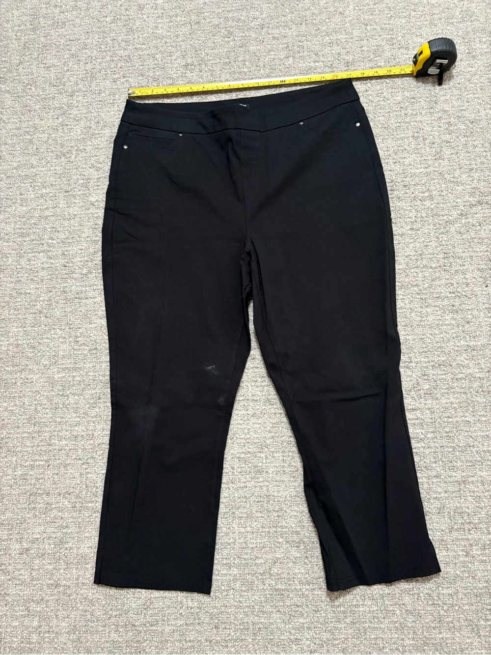 Mario Serrani Black Cropped Slim Straight Jeans
